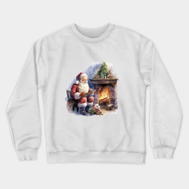 Santa Claus Christmas Morning Crewneck Sweatshirt by tfortwo